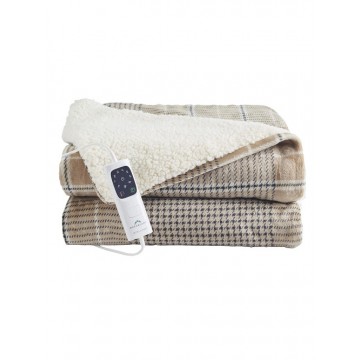 Velvety Sherpa Tartan Check Over-Blanket